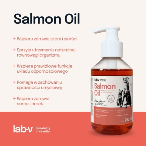 Lab-V Olej Z Łososia 100% Dla Psa I Kota W Każdym Wieku 250ml