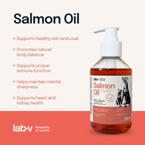 Lab-V Olej Z Łososia 100% Dla Psa I Kota W Każdym Wieku 250ml