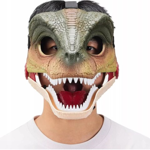 Maska dinozaur T-rex z dźwiękiem ruchoma paszcza bal kostium dla dzieci