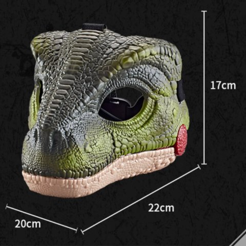 Maska dinozaur T-rex z dźwiękiem ruchoma paszcza bal kostium dla dzieci