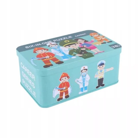 Moje pierwsze puzzle zawody 28 el. w kolorowej puszce dla dzieci