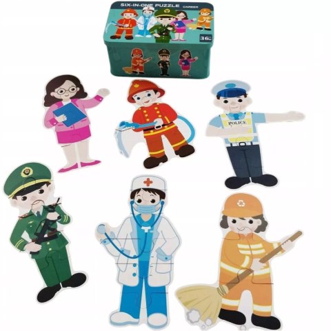 Moje pierwsze puzzle zawody 28 el. w kolorowej puszce dla dzieci