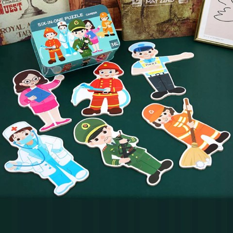 Moje pierwsze puzzle zawody 28 el. w kolorowej puszce dla dzieci