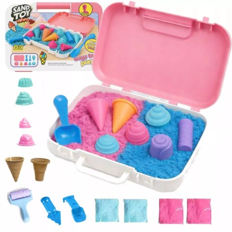 Piasek Kinetyczny dla dzieci Magiczny lodziarnia 1kg lody Foremki 3+