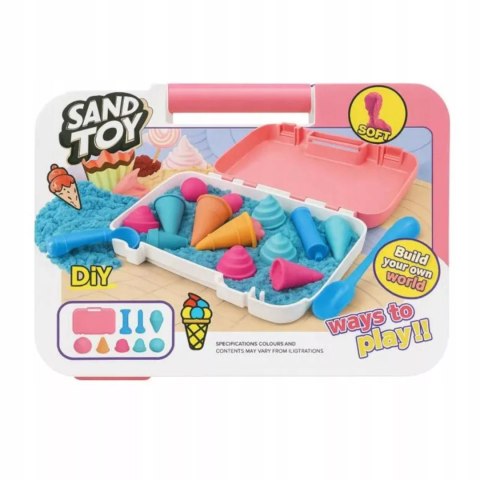 Piasek Kinetyczny dla dzieci Magiczny lodziarnia 1kg lody Foremki 3+