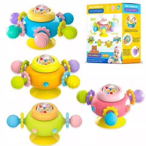 Zestaw grzechotek z przyssawką spinnery sensoryczne dla niemowląt