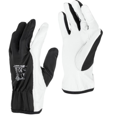 Rękawice ze skóry koz. czar. l270708p, karta, "8", ce, lahti