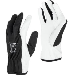 Rękawice ze skóry koz. czar. l270710p, karta, "10", ce,lahti