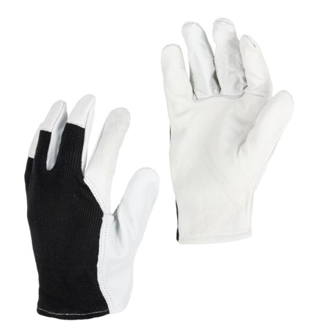 Rękawice ze skóry koz. czarne l271611p, karta, "11",ce,lahti