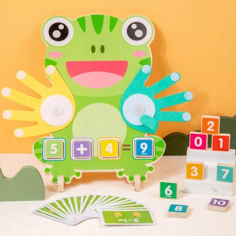 Drewniana Żabka Montessori do Nauki Liczenia Nauka przez Zabawę dla dzieci