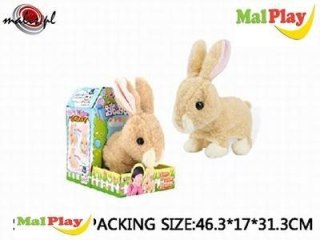 ND21_107254 Króliczek pluszowy beżowy na baterię BO