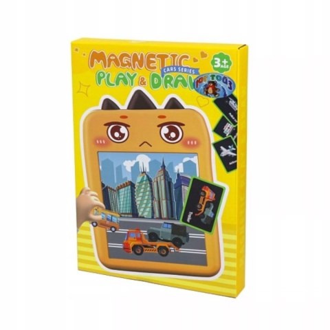 Tablica magnetyczna do rysowania dla dzieci układanka auta pojazdy pisak
