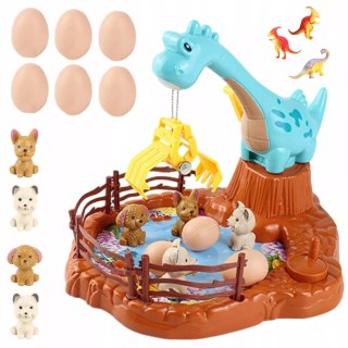 Zabawka zręcznościowa obrotowa dinozaur z jajkami gra dla dzieci manualna