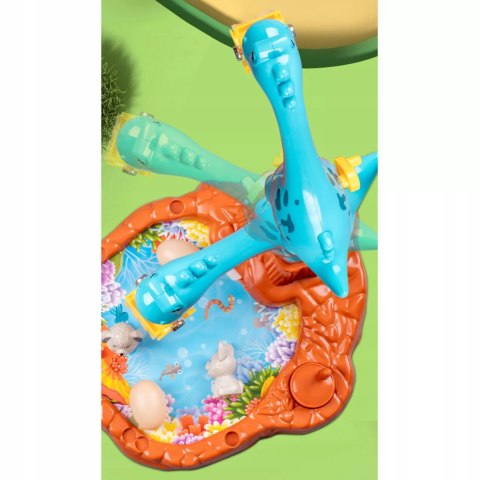 Zabawka zręcznościowa obrotowa dinozaur z jajkami gra dla dzieci manualna