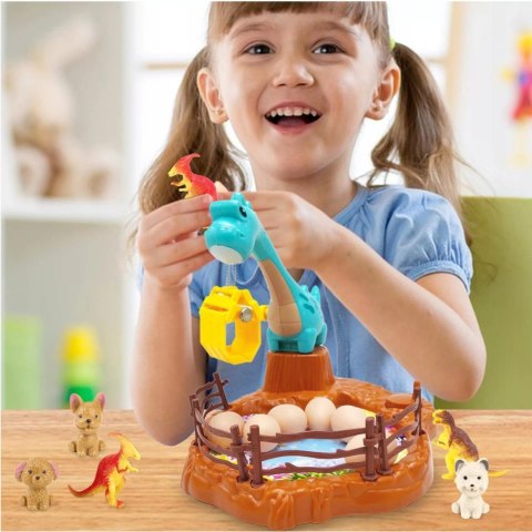 Zabawka zręcznościowa obrotowa dinozaur z jajkami gra dla dzieci manualna