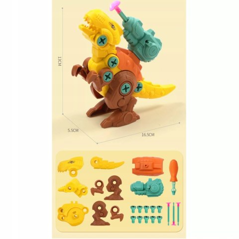 Zestaw Klocków konstrukcyjnych dla Dzieci Dinozaury Wyrzutnie Śrubokręty