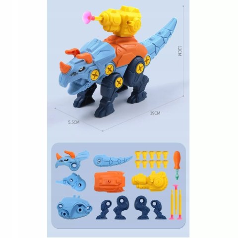 Zestaw Klocków konstrukcyjnych dla Dzieci Dinozaury Wyrzutnie Śrubokręty