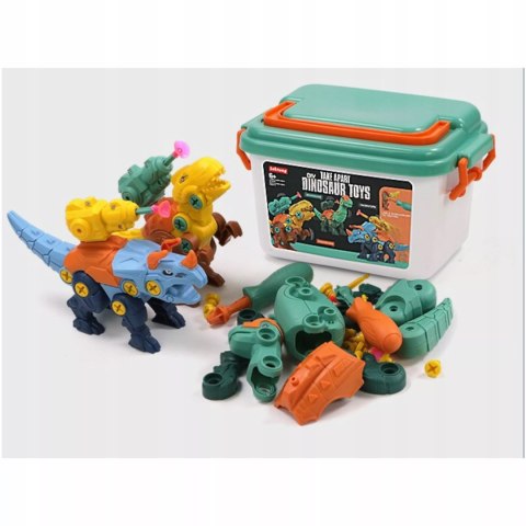 Zestaw Klocków konstrukcyjnych dla Dzieci Dinozaury Wyrzutnie Śrubokręty