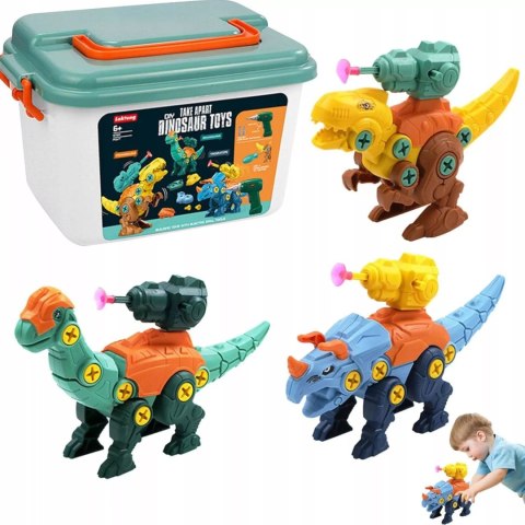 Zestaw Klocków konstrukcyjnych dla Dzieci Dinozaury Wyrzutnie Śrubokręty