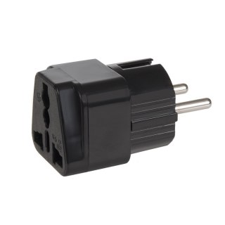 MCE155 46974 Adapter gniazdo UK na wtyk EU uniwersalny czarny