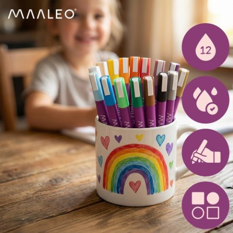 Markery akrylowe- zestaw 16 sztuk Maaleo 27051