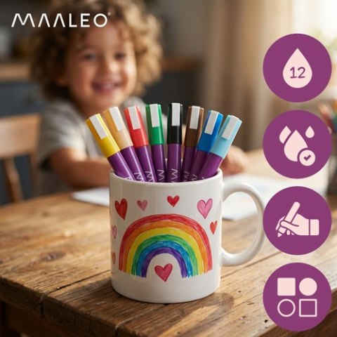 Markery akrylowe- zestaw 8 sztuk Maaleo 27052