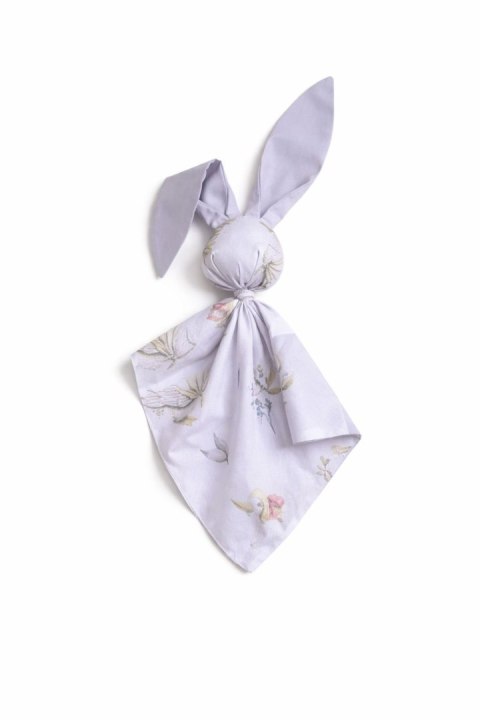 Miękka przytulanka DOUDOU kocyk króliczek z bawełny - Gąski / szary