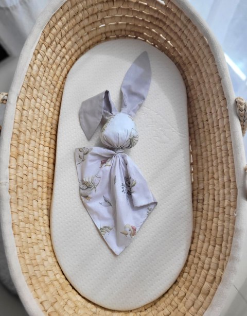 Miękka przytulanka DOUDOU kocyk króliczek z bawełny - Gąski / szary