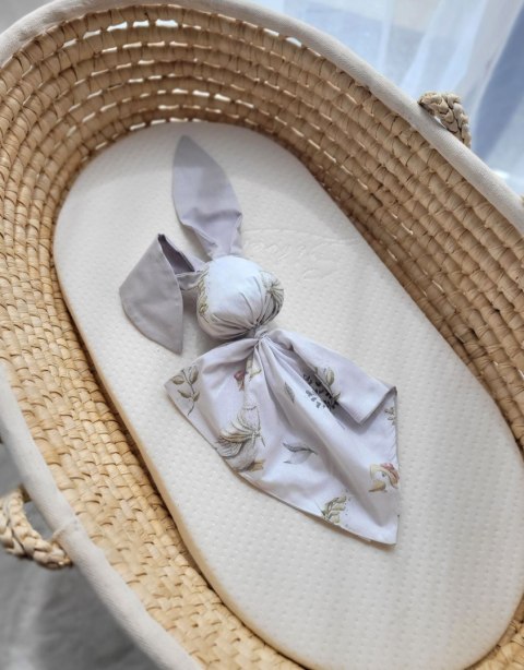 Miękka przytulanka DOUDOU kocyk króliczek z bawełny - Gąski / szary