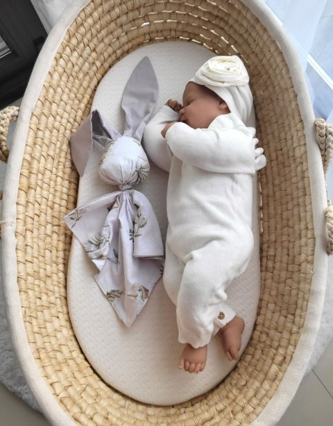 Miękka przytulanka DOUDOU kocyk króliczek z bawełny - Gąski / szary