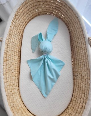 Miękka przytulanka DOUDOU kocyk króliczek z bawełny - Miętowy