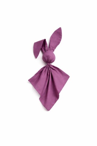 Miękka przytulanka DOUDOU kocyk króliczek z bawełny - Róż retro