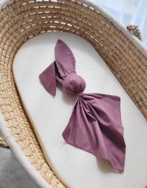 Miękka przytulanka DOUDOU kocyk króliczek z bawełny - Róż retro