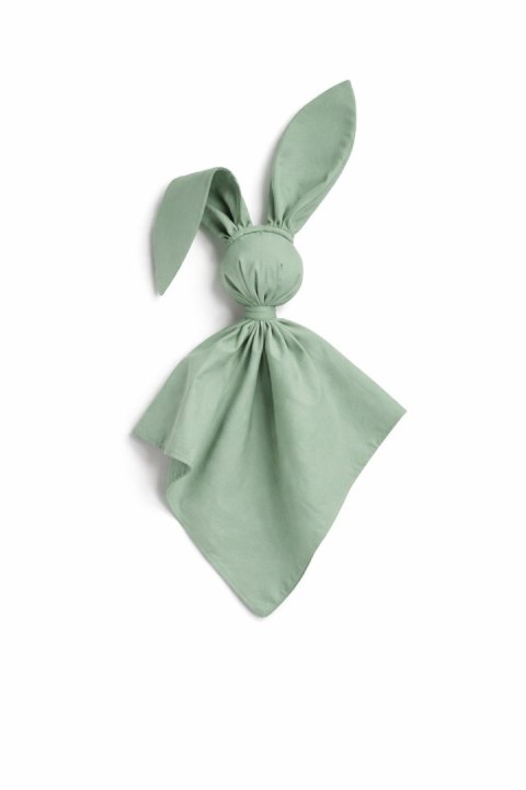Miękka przytulanka DOUDOU kocyk króliczek z bawełny - Szałwia