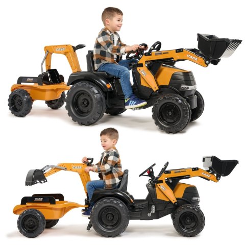 FALK Traktor na Pedały Case CE z Koparką Ładowarką i Przyczepą 3-7 lat