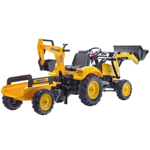 FALK Traktor na Pedały Komatsu Koparko-Ładowarka z Przyczepą 3-7 lat