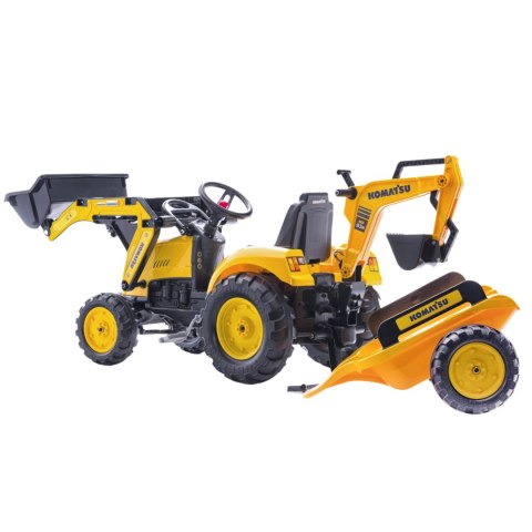FALK Traktor na Pedały Komatsu Koparko-Ładowarka z Przyczepą 3-7 lat