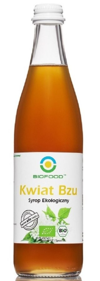 SYROP Z KWIATÓW CZARNEGO BZU BEZGLUTENOWY BIO 500 ml - BIOFOOD