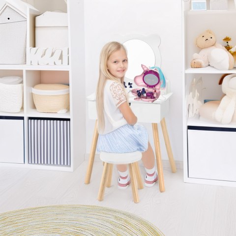 VIGA Zestaw Biała Toaletka + Akcesoria Jak z Salonu