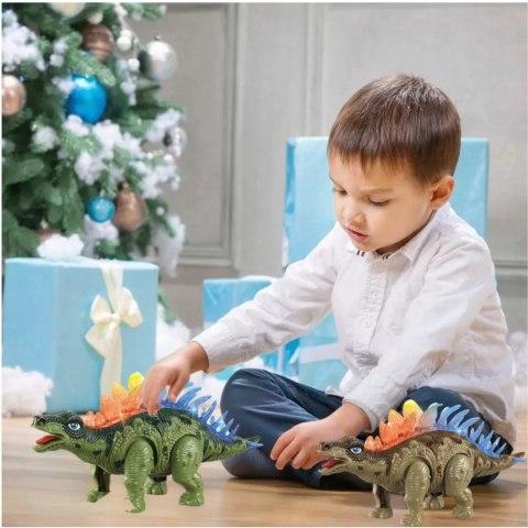 Dinozaur Stegozaur Interaktywny LED Dźwięk Chodzący dla dzieci zabawka