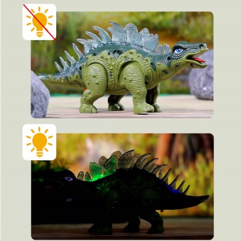 Dinozaur Stegozaur Interaktywny LED Dźwięk Chodzący dla dzieci zabawka