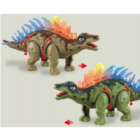 Dinozaur Stegozaur Interaktywny LED Dźwięk Chodzący dla dzieci zabawka