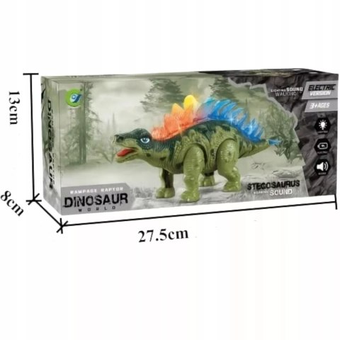 Dinozaur Stegozaur Interaktywny LED Dźwięk Chodzący dla dzieci zabawka