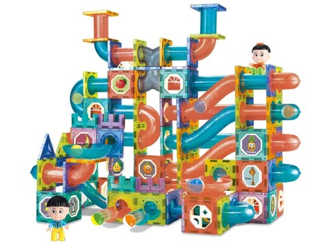 ND24_14643 Świecąca Zjeżdżalnia Dla Kulek Klocki Magnetyczne 292 Elementy 5905515350983