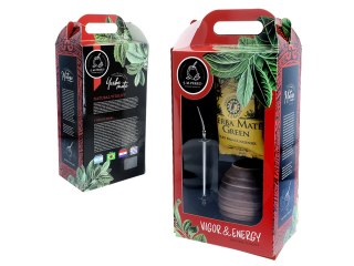 Zestaw do Yerby - Naczynie Ceramiczne (brązowe) + bombilla + Yerba Mate Green 50g