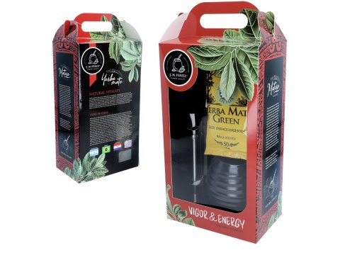 Zestaw do Yerby - Naczynie Ceramiczne (czarne) + bombilla + Yerba Mate Green 50g