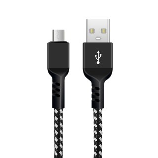 Kabel microUSB Maclean, wspierający Fast Charge 2.4A, przesył danych, 5V/2.4A, czarny, dł. 1m, MCE473