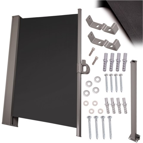 Markiza boczna tarasowa LUARO parawan zwijany 180 x 400 cm szary