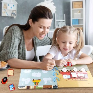 Cicha Książeczka Montessori Pojazdy na rzepy DIY Edukacyjna dla dzieci