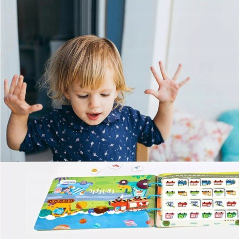 Cicha Książeczka Montessori Pojazdy na rzepy DIY Edukacyjna dla dzieci